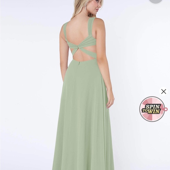 Azazie Nahrin Bridesmaid Dress in Agave - Size A4 - Picture 4 of 11